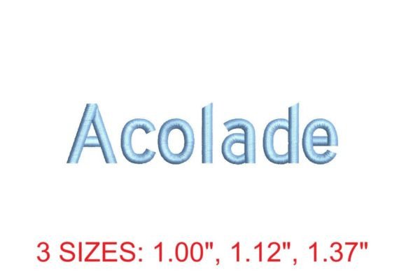 Acolade Embroidery Font