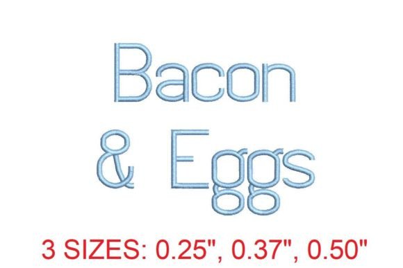 Bacon and Eggs Embroidery Font