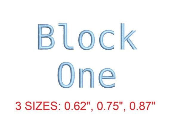 Block One Embroidery Font