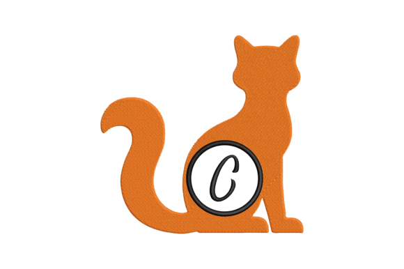 Cat Letter C: A Charming Embroidery Design for Real Projects