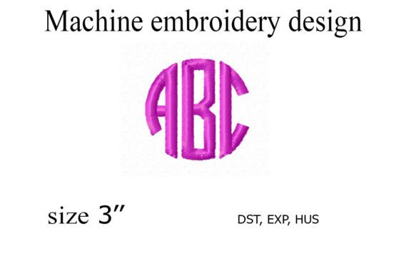 Circle Monogram Embroidery Design
