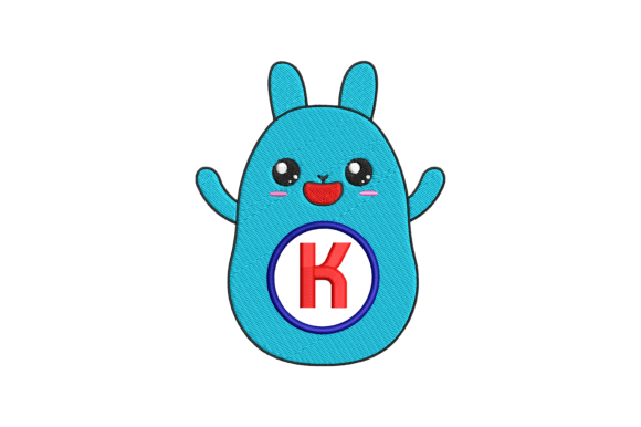 Cute Rabbit Letter K: Whimsy Meets Meaningful Stitching