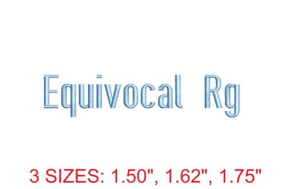 Equivocal RG Embroidery Font