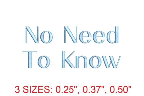 No Need to Know Font