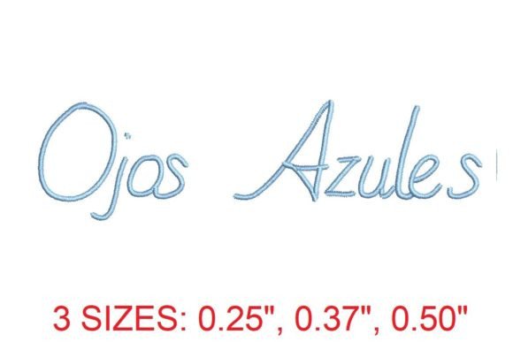 Ojos Azules Medium Embroidery Font