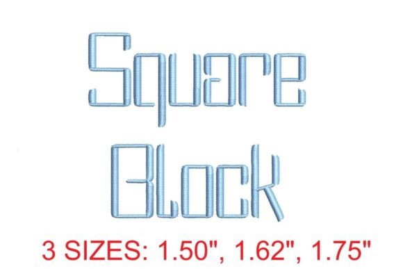 Square Block Embroidery Font