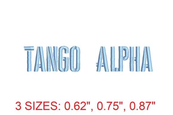 Tango Alpha Embroidery Font